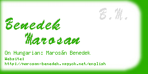 benedek marosan business card