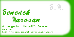 benedek marosan business card
